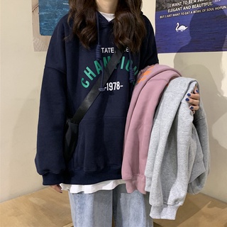 連帽上衣 大學T 衛衣M-2XL學院風 韓範韓版寬鬆帶帽女外套洋氣帽子衫N619.7481愛尚依人