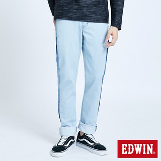 EDWIN 加大碼EDGE立體繡窄管牛仔褲(重漂藍)-男款