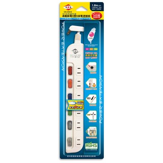 威電牌 新安規 過載斷電 2孔6開6插延長線 6尺 9尺 15尺 臺灣製造 CK2662 保固一年 電源線組