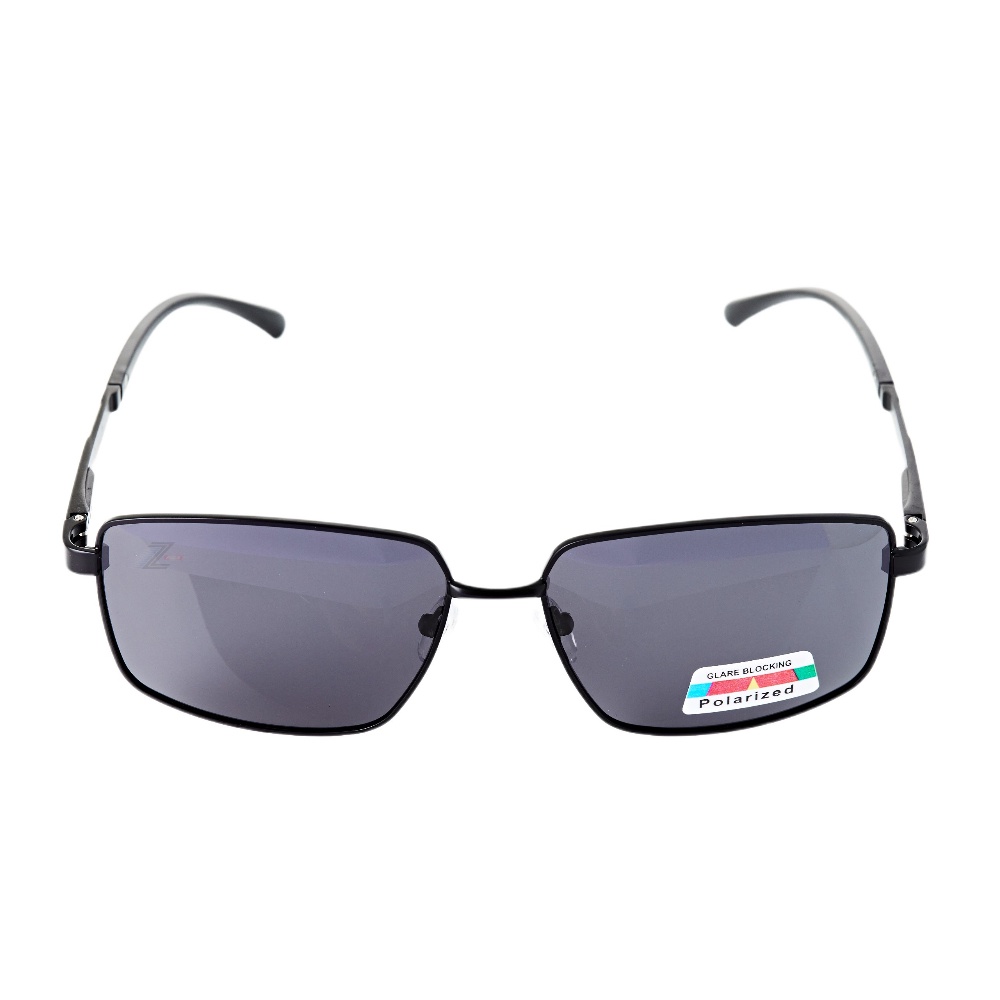 【Z-POLS】高質感消光黑金屬線條邊框設計 頂級Polarized寶麗萊偏光黑抗UV400太陽眼鏡(經典框形偏光鏡)