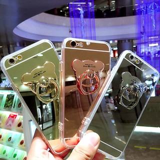 現貨 鏡面小熊Iphone7 Iphone6 plus手機殼 支架手環 透明殼 軟膠套 指環殼 蘋果