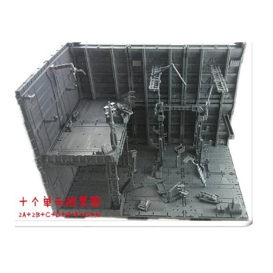 現貨水貼五張 場景小人價值1400 Cg 格納庫十單元非高高機巢前線基地格納庫整備架zoids 鋼彈 蝦皮購物