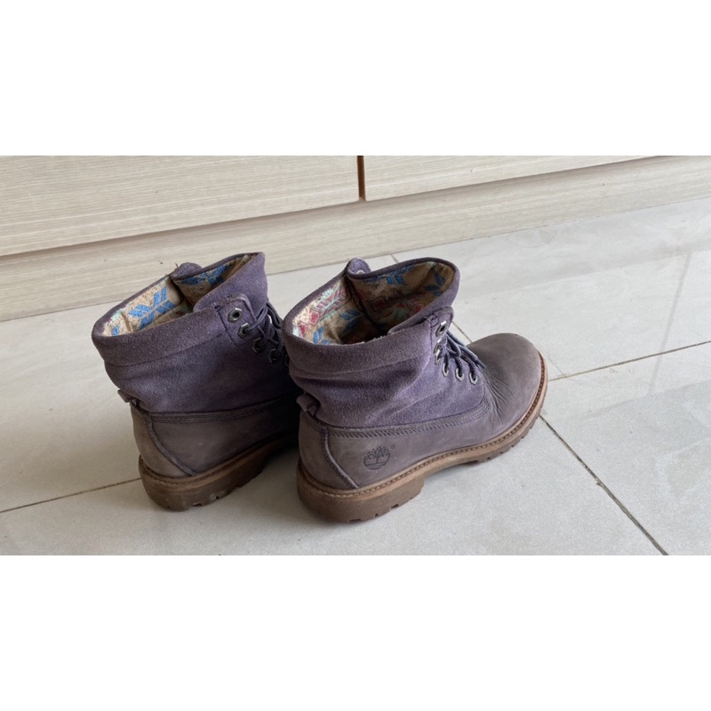 timberland正品紫色復古短靴防水底部很新但表面有復古感使用過的痕跡5.5w約36號