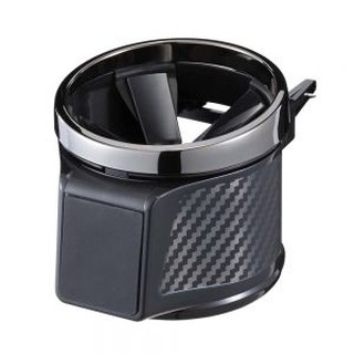 車之嚴選 cars go 汽車用品【Fizz-1052】NAPOLEX碳纖紋出風口夾式4點式膜片固定飲料架+磁吸式手機架