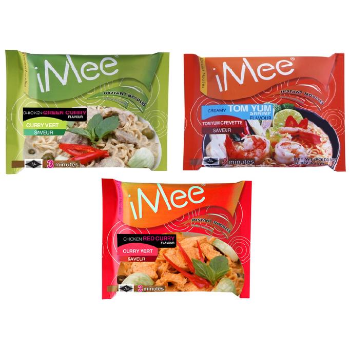 泰國iMee愛迷泡麵-紅咖哩/綠咖哩/酸辣蝦湯麵 5袋入．另販售3款口味綜合包(3包入)