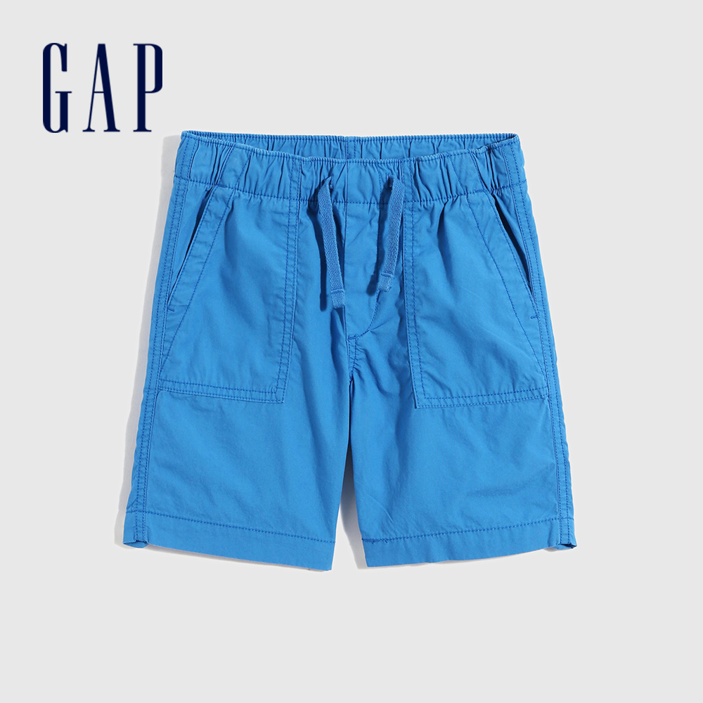 Gap 男童裝 工裝鬆緊透氣短褲-藍色(702071)
