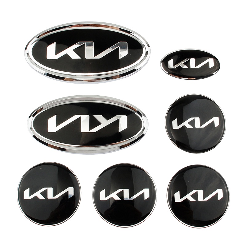 起亞 KN logo K5 K3 K4 K2 K9 前格柵後行李箱標誌輪轂中心蓋方向盤貼紙 7 件/套新標誌