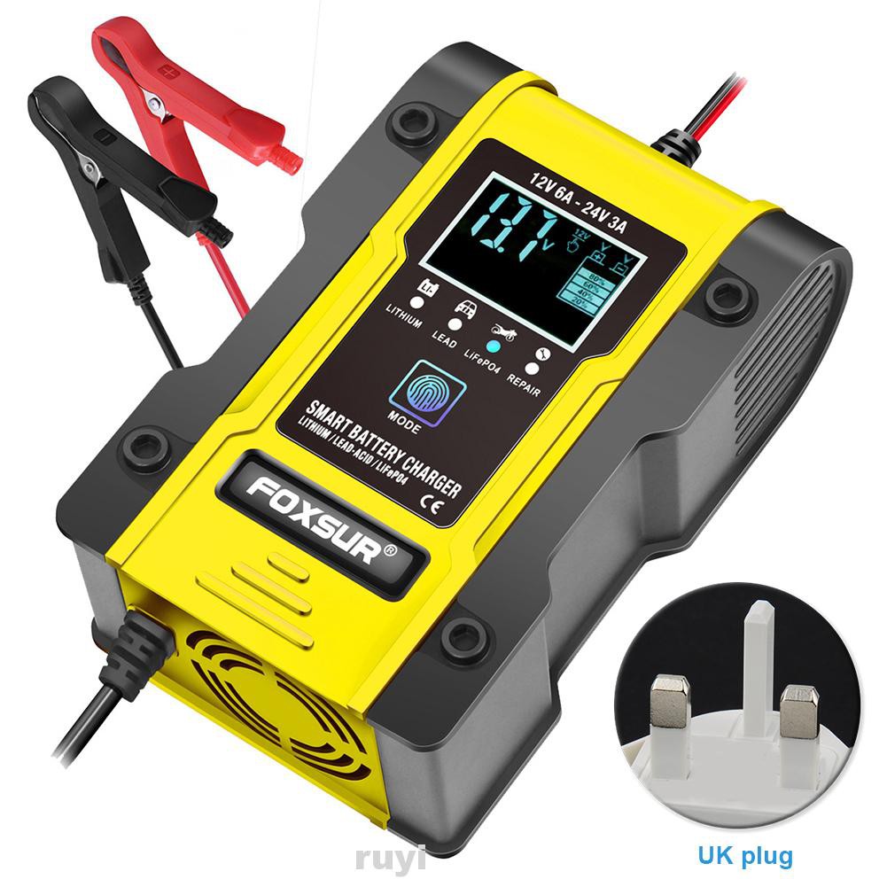 12v 24v 安全摩托車便攜式維修模式7 級汽車電池充電器 蝦皮購物