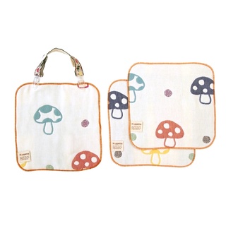 全新Hoppetta日本小蘑菇六層紗多功能蘑菇夾手帕組