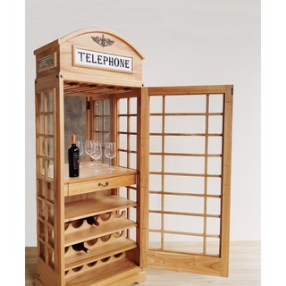 英倫古典風 電話亭紅酒櫃 置物櫃 收納櫃