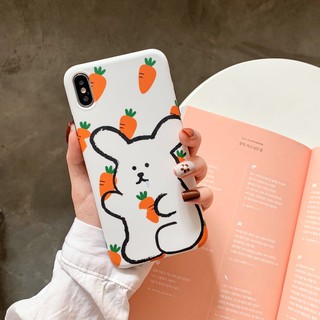 可愛 胡蘿蔔兔子 iphoneXS max手機殼 適用蘋果11pro max軟殼
