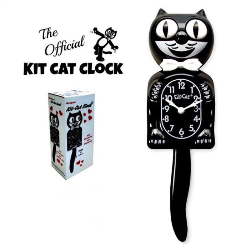 [福利品] 美國 Kit-Cat Klock 貓時鐘 - Black 經典黑色