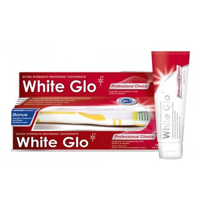 澳洲 WHITE GLO 專業亮齒組合 (牙膏150g+牙刷X1)- 含氟、亮白牙齒