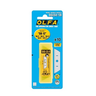 OLFA 新型全不鏽鋼圓角安全工作刀替刃 10片入 / 盒 SKB-2S-R/10B