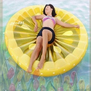 玩樂生活 檸檬充氣大浮排 水上浮島 造型浮圈 大游泳圈 玩水/游泳/戲水必備 夏天玩水(免費維修 瑕疵換新品)