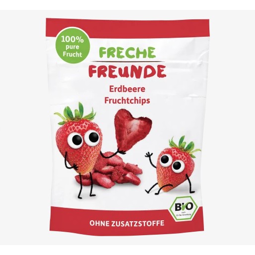 現貨-德國有機無糖草莓乾脆片-Freche Freunde-適合3歲以上幼童-天然健康幼兒零食點心