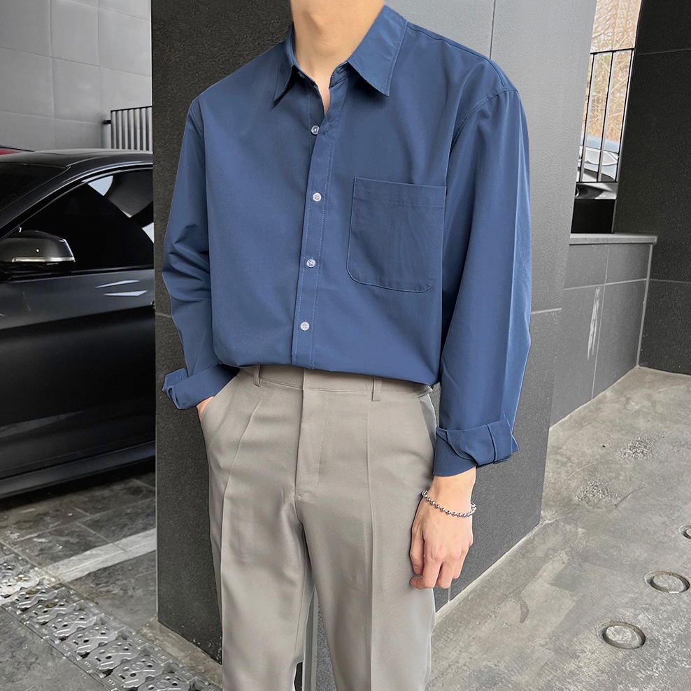 正韓Basic 基本質感口袋長袖襯衫 12色 YUPPIE 預購商品 0801