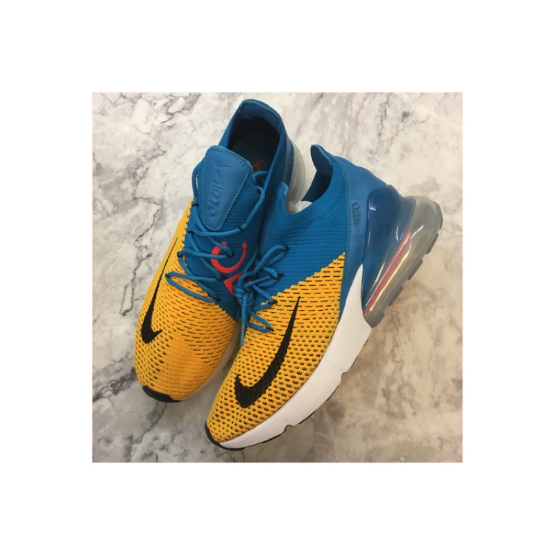 NIKE AIR MAX 270 FLYKNIT AO1023-800 綠黃色 編織 大氣墊 慢跑鞋