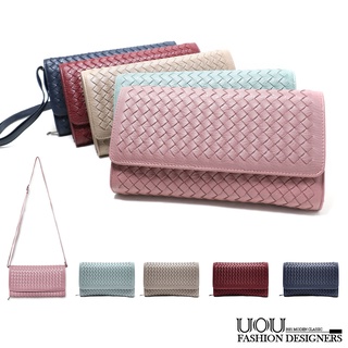 ＊UOU精品＊韓款女用手工編織長款皮夾包小方包/皮夾包【kr210】