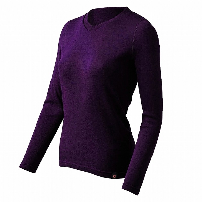 美國LOKI創意服飾 (LO201132-PURPLE1) 女 MUSPEL EXOWARM V領保暖衣 貴氣紫