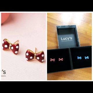Lucy's 品牌-米妮蝴蝶結款立體耳環