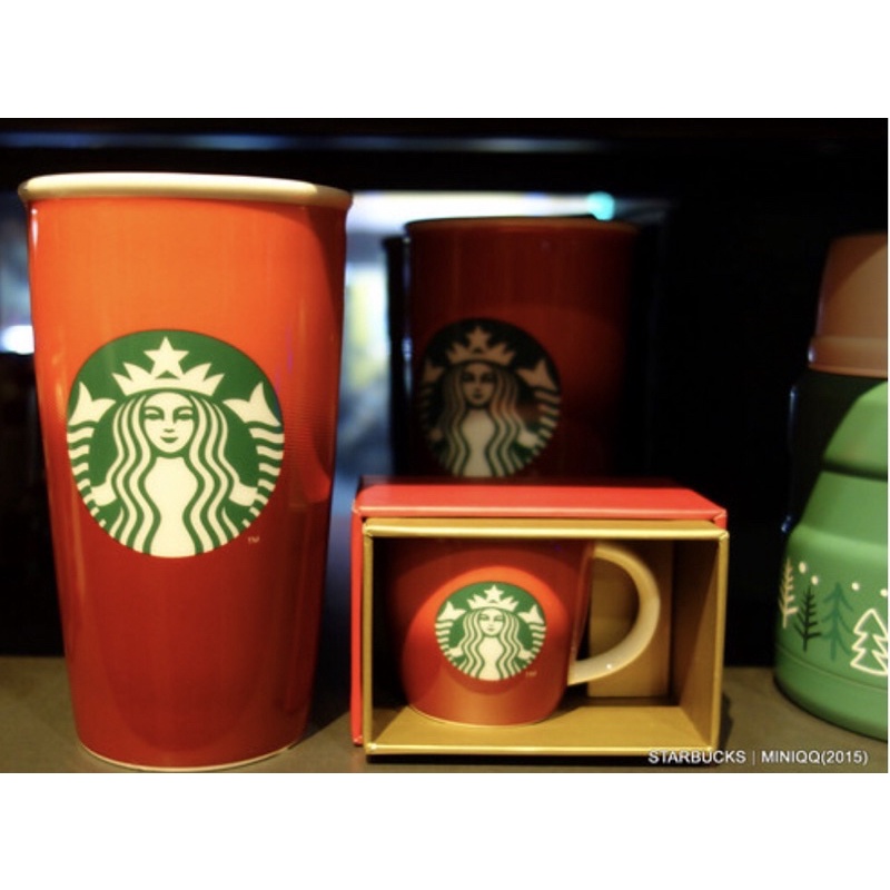 星巴克 Starbucks 2015聖誕節紅色馬克杯禮盒(3oz)
