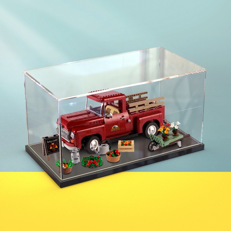【戀家生活】亞克力展示盒適用樂高10290鄉村卡車 透明玻璃罩防塵罩模型收納盒