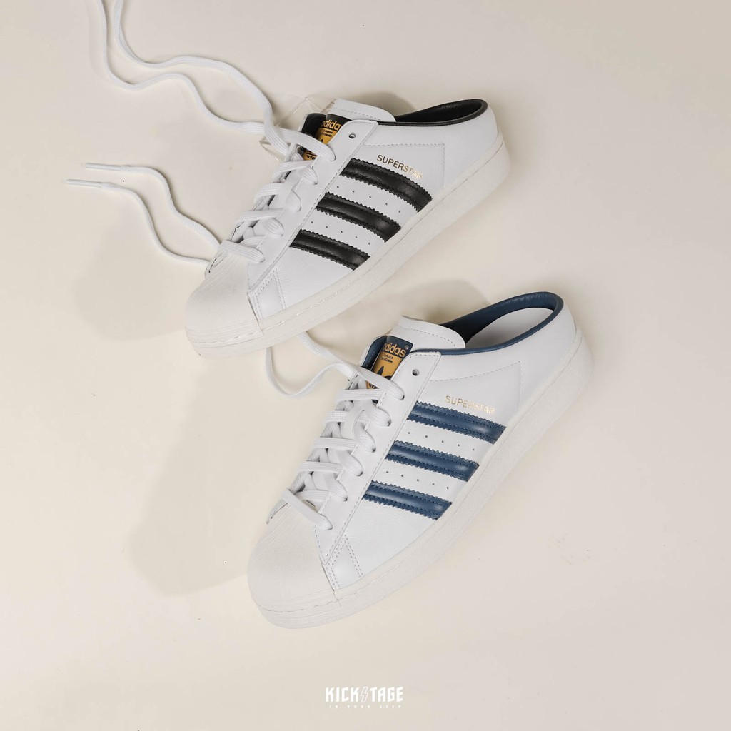 ADIDAS SUPERSTAR MULE 白黑 白藍 金標 奶油底 穆勒鞋 懶人鞋【FX5859】