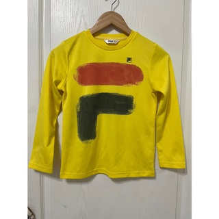 衣 / FILA 童版黃色排汗透氣長袖上衣（１３５）