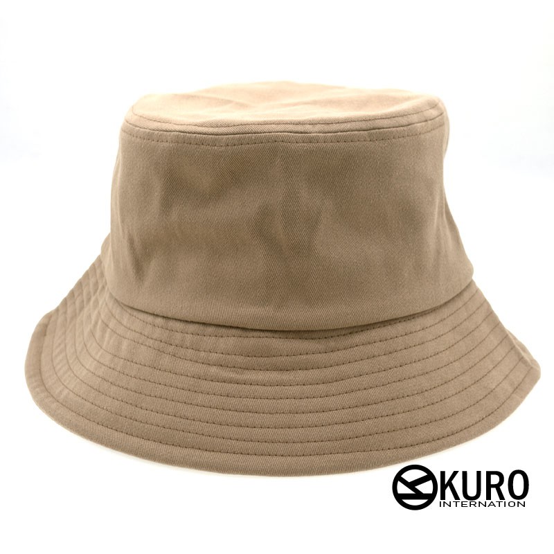 KURO-SHOP 鴕色大頭版 大帽圍 棉質漁夫帽(可客製化電繡)