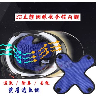 ♥︵ 樂樂時尚小舖 ︵♥ 【臺灣製造】3D立體 雙層透氣網 安全帽內襯 & 魔鬼氈設計 & 可清洗 通用款
