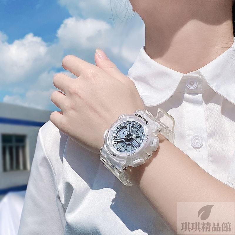 🔥熱賣好物🔥親愛的熱愛的李現ins超火多功能透明表帶電子表手表女學生韓版