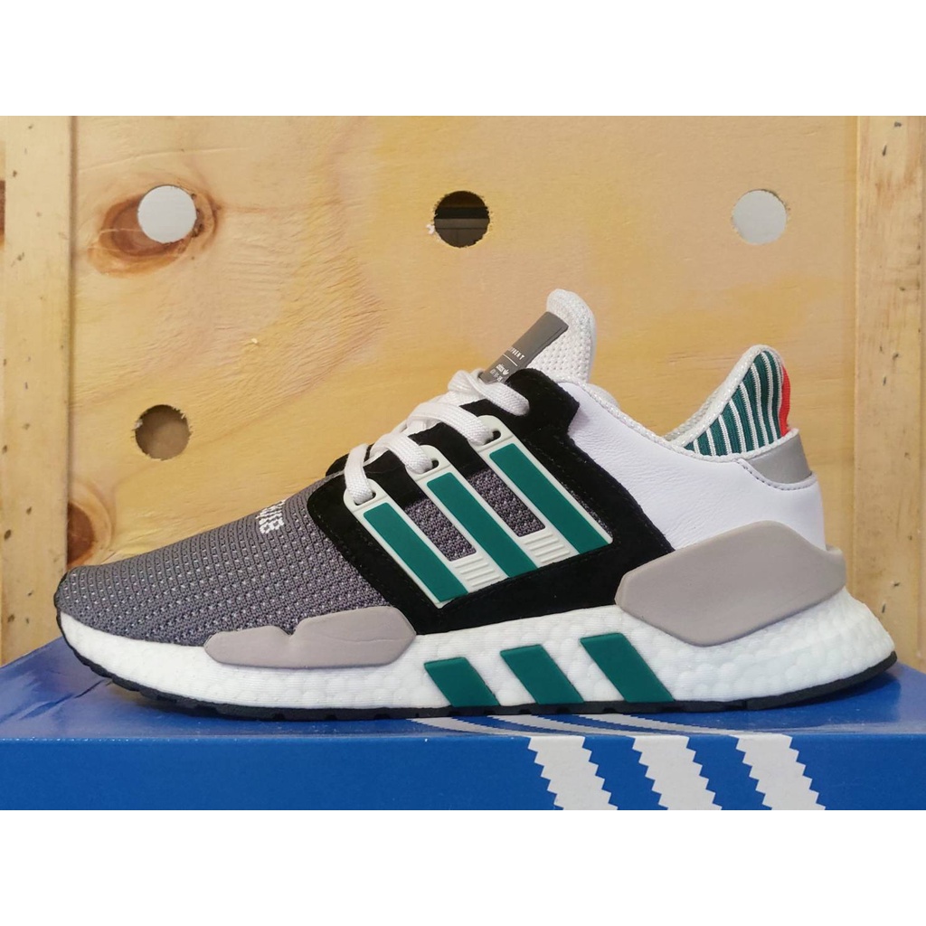 Adidas EQT Support 91/18 BOOST 灰白黑綠 編織 AQ1037  US8.5(26.5cm)