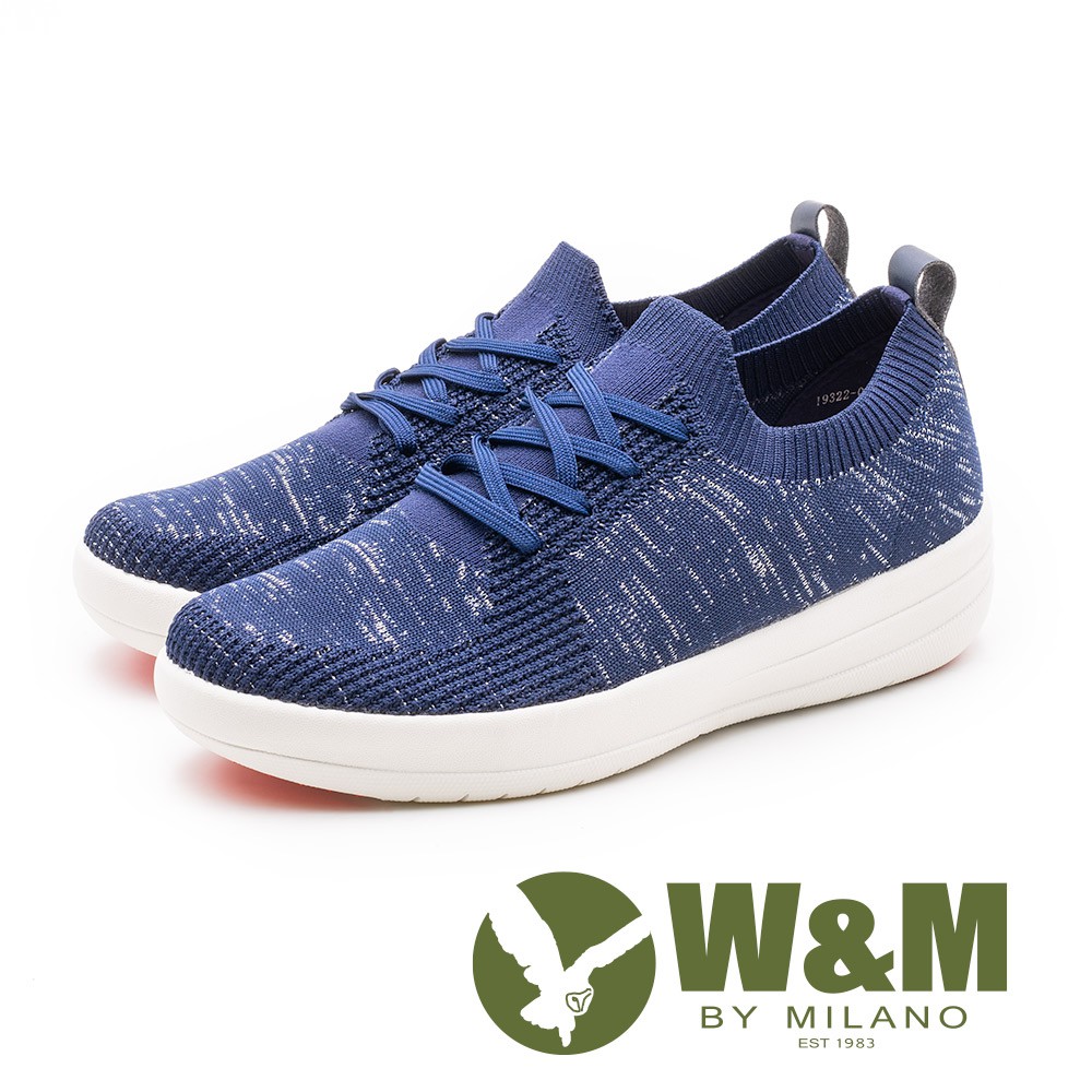 W&M MODARE襪套式 飛線編織厚底女鞋－藍(另有粉)