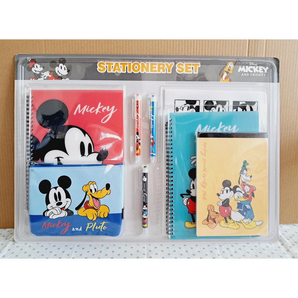【現貨-全新品】Disney 迪士尼 文具組合 8件組 L文件夾 便條本 筆袋 筆記本 筆 好市多 Costco
