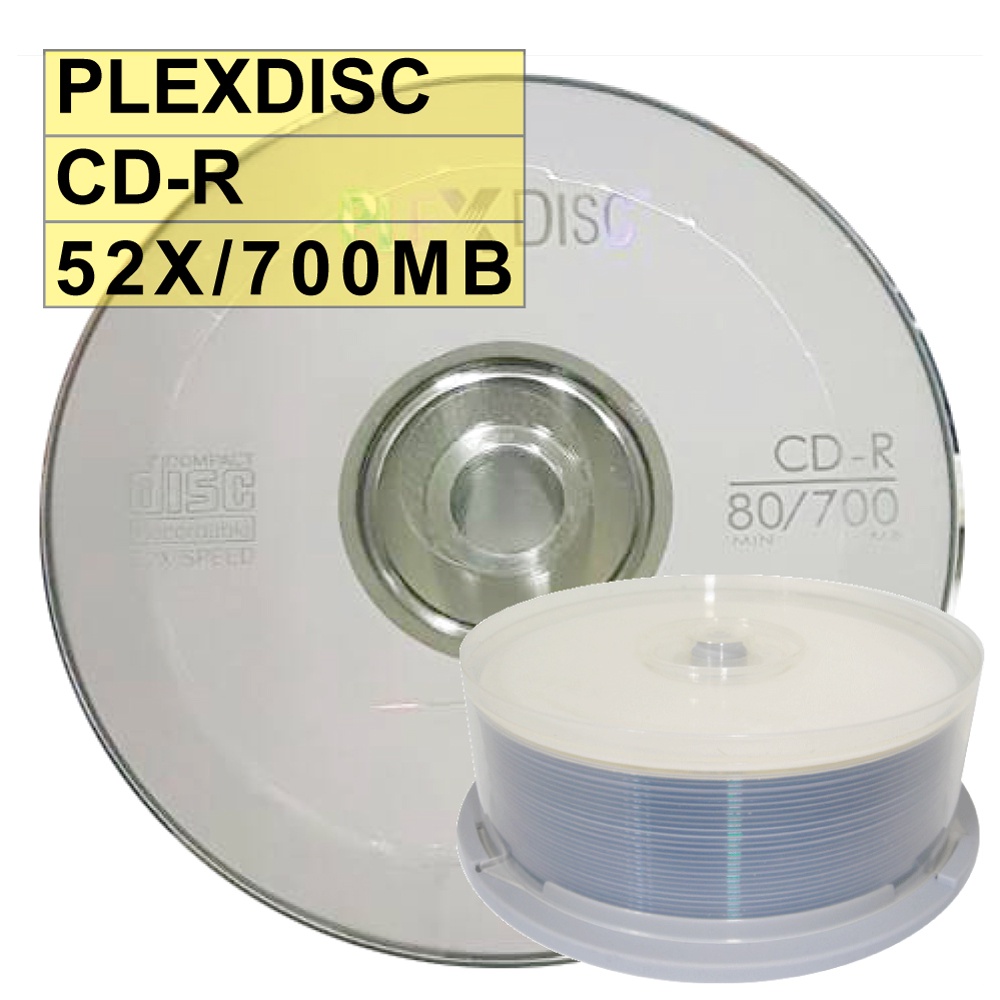 【台灣製造】25片 A級PLEXDISC LOGO CD-R 52X 700MB空白光碟片/燒錄片