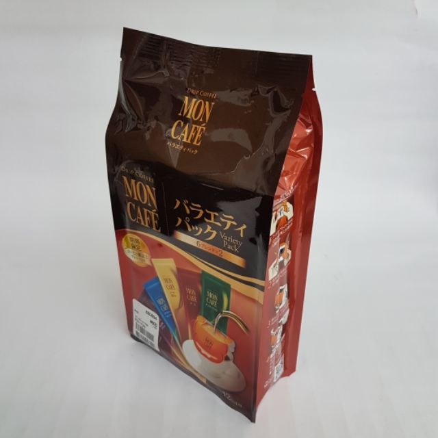 【日本進口】Mon Cafe濾泡式，濾杯式，掛耳式咖啡，綜合口味12袋入 $220