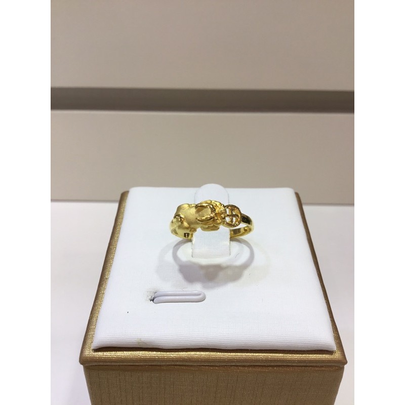 「瑞安珠寶」9999純金開運貔貅造型黃金戒指