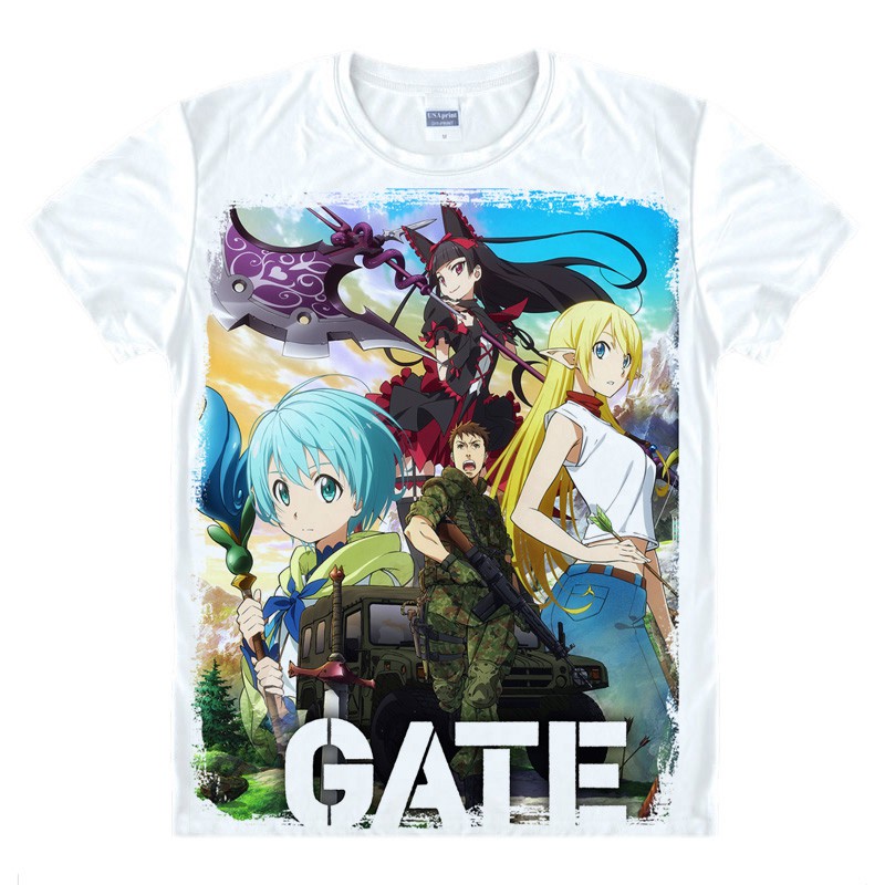 動漫周邊gate 奇幻異世界x 奇幻自衛隊動漫周邊短袖t恤衣服服裝夏季裝三g 蝦皮購物
