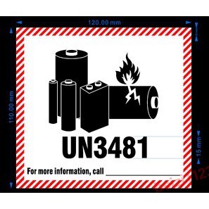 新版2021年改版..UN3481 航空警示標籤 鋰電池標貼 電池防火標 電子航空 防火貼 （一組500張）3/20到貨