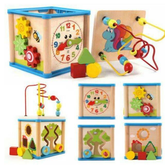 CP好物~~ 兒童玩具四面多功能繞珠百寶箱益智串珠木制多功能禮物