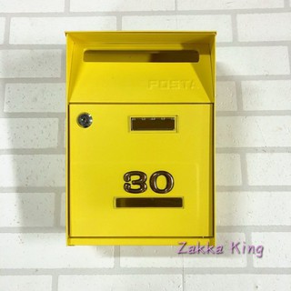 [HOME] 附門牌號碼 POST馬卡龍黃色信箱 超取蝦皮限2件信箱 鍛鐵信箱 郵箱 信件箱 雙投信口設計 耐候性佳