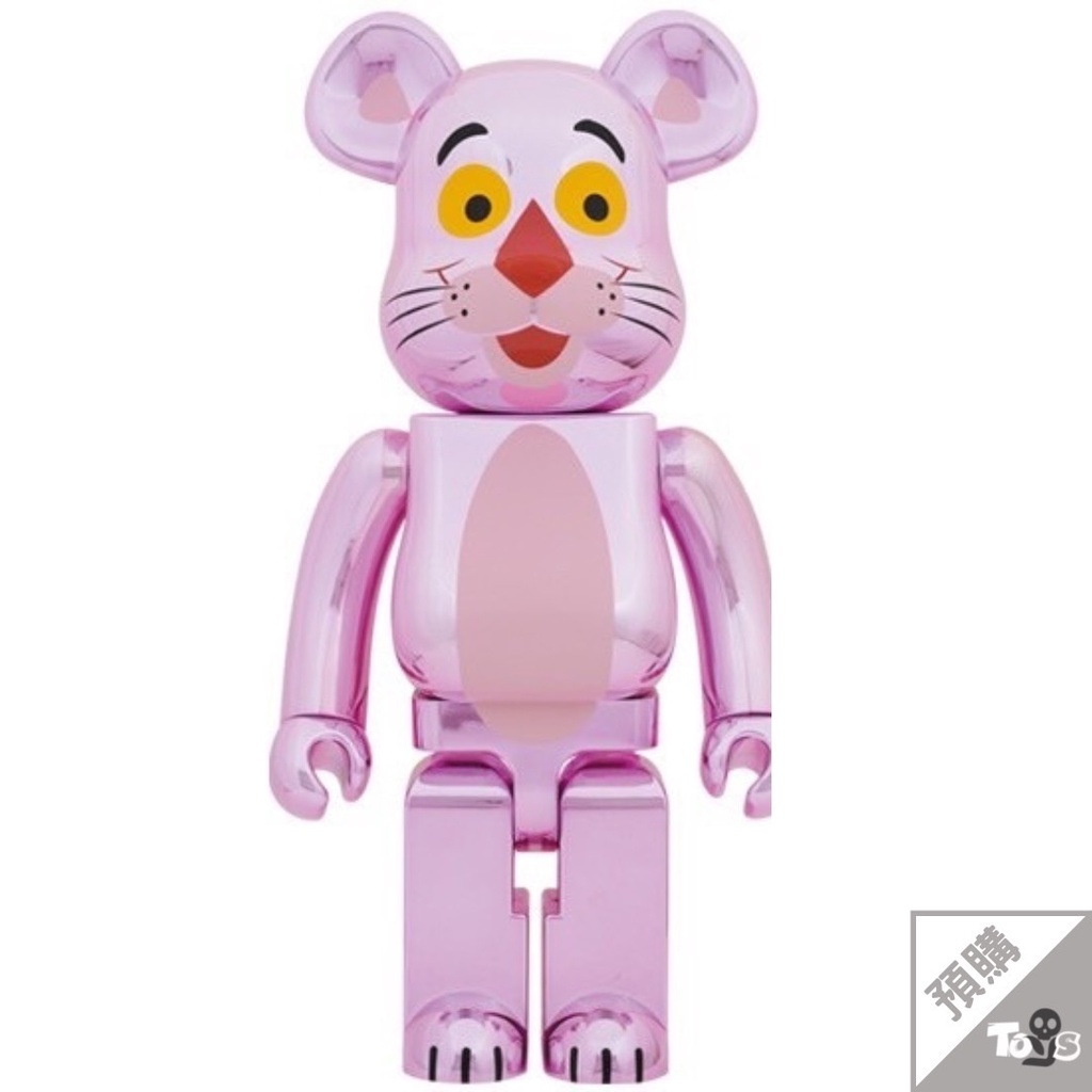 BE@RBRICK 庫柏力克熊 bearbrick PINK PANTHER CHROME 電鍍粉紅豹 頑皮豹1000%