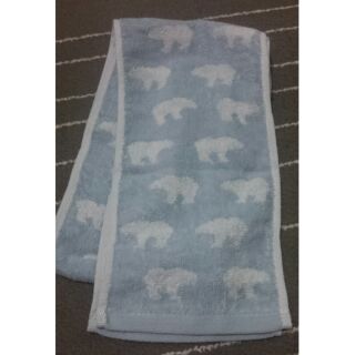 長版運動毛巾-藍 北極熊