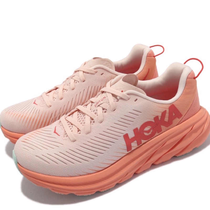 Hoka One One Rincon 3  23.5cm 慢跑鞋 哈密瓜橘 1119396SPCN