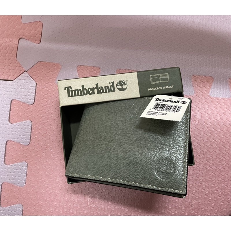 【Timberland】男皮夾 短夾 荔紋牛皮夾 多卡夾 大鈔夾 品牌盒裝／墨綠色