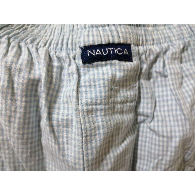 （不滿意不買沒關係喔) ！美國購入NAUTICA絕版正品全新藍色格子針織四角褲四角內褲平口褲（澳門製）只有一件