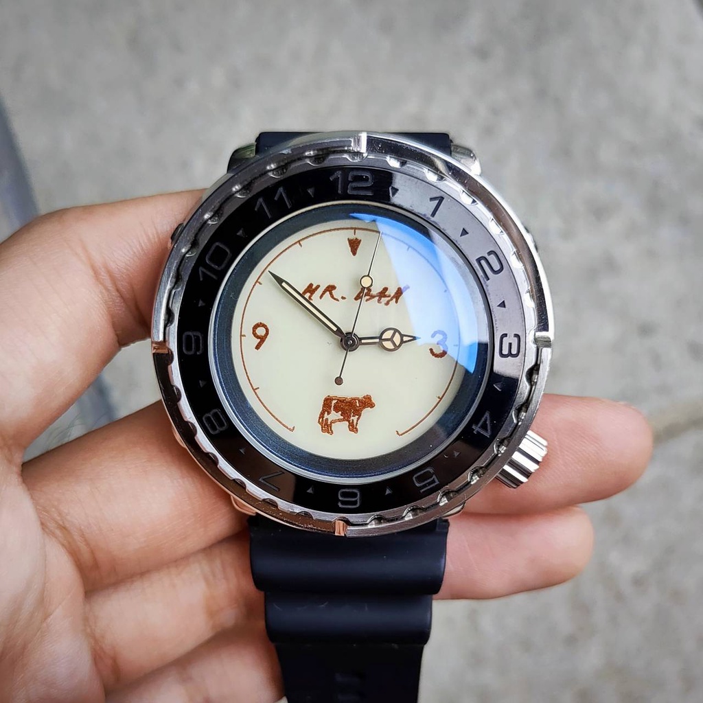 【倏忽計時】牛奶錶盤 可客製logo文字 客製機械錶 潛水錶 nh35 seiko mod seikomod
