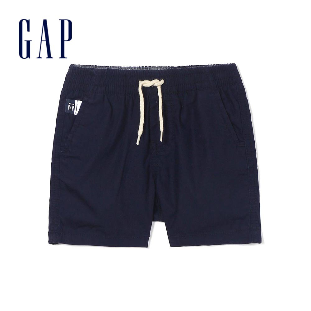 Gap 嬰兒裝 舒適鬆緊卡其短褲-海軍藍色(441364)