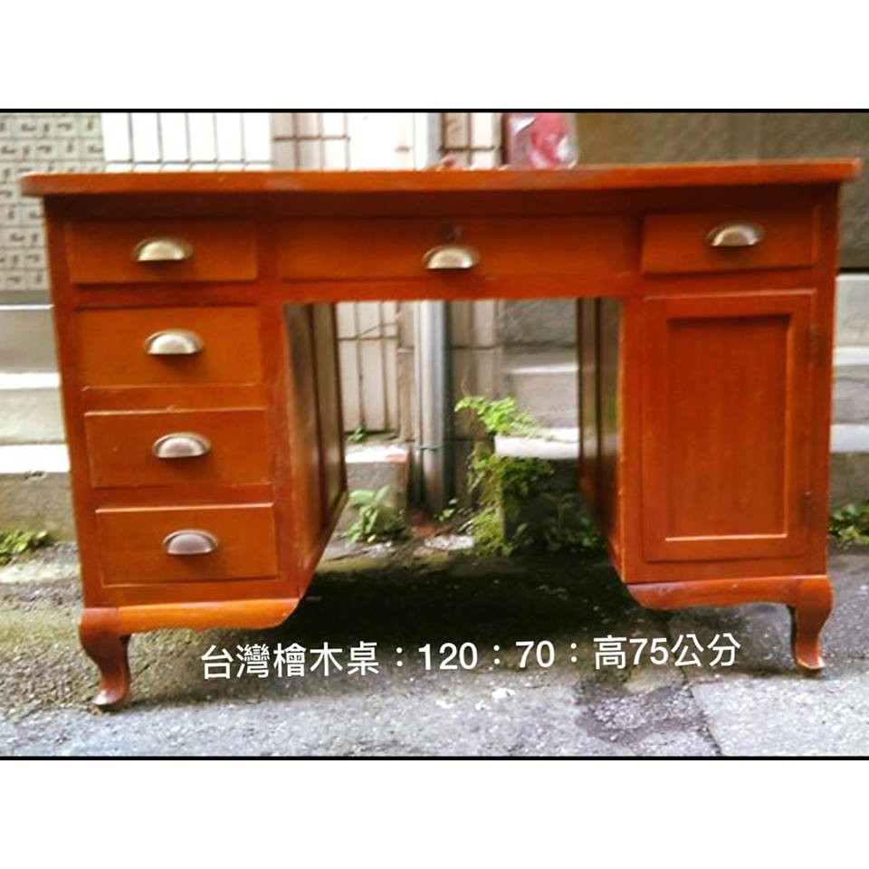 (茶陶音刀)~台灣懷舊檜木桌~桌面一塊版.120X70X高75公分.實用收藏兼具